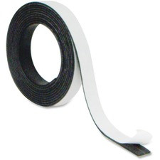 MasterVision 1/2"x7' Adhesive Magnetic Roll Tape - 7 ft Length x 0.50" Width - 1 Each - Black