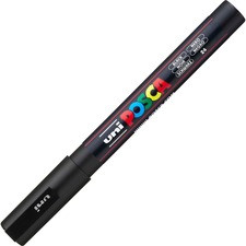uni-ball Posca Paint Marker - Fine Marker Point - Black Water Based, Pigment-based Ink - 6 / Pack