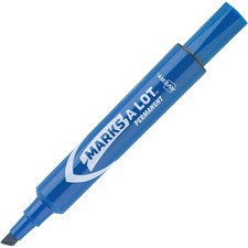 Avery Marks-A-Lot Desk-Style Permanent Markers - Regular Marker Point - 4.7625 mm Marker Point Size - Chisel Marker Point Style - Blue - Blue Plastic Barrel - 12 / Dozen