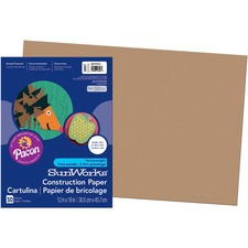SunWorks Construction Paper - Art - 0.40"Height x 18"Width x 12"Length - 50 / Pack - Light Brown - Paper
