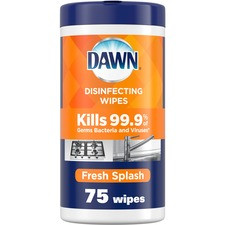 Dawn Disinfecting Wipes - Fresh Scent - 75 / Pack - White