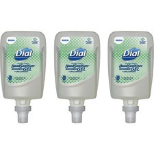 Dial Hand Sanitizer Gel Refill - Fragrance-free Scent - 40.6 fl oz (1200 mL) - Pump Dispenser - Bacteria Remover - Healthcare, School, Office, Restaurant, Daycare, Hand - Clear - Dye-free, Drip Resistant - 3 / Carton