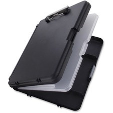 Saunders WorkMate II Poly Storage Clipboard - Low Profile - 11" - Polypropylene - Black - 1 Each