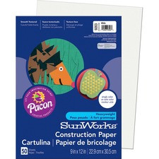 Prang Construction Paper - Multipurpose - 0.50"Height x 9"Width x 12"Length - 50 / Pack - White