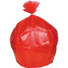 Heritage Red Biohazard Can Liners - 36" Width x 30" Length x 0.80 mil (20 Micron) Thickness - Low Density - Red - Linear Low-Density Polyethylene (LLDPE) - 250/Carton - Can