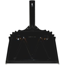 Genuine Joe Heavy-Duty Metal Dustpan - 12" Wide - Metal, Steel - Black - 1 Each