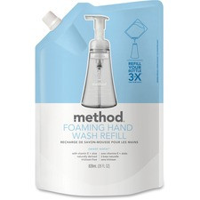 Method Foaming Hand Soap Refill - Sweet Water Scent - 28 fl oz (828.1 mL) - Hand - Clear - Triclosan-free - 1 Each