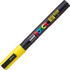 uni-ball Posca Paint Marker - Fine Marker Point - Yellow Water Based, Pigment-based Ink - 6 / Pack