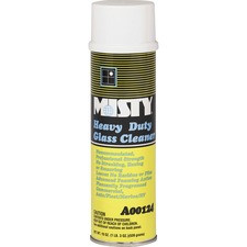MISTY Heavy Duty Glass Cleaner - Foam Spray - 19 fl oz (0.6 quart) - Lemon Scent - 12 / Carton - White
