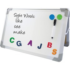 Flipside Magnetic Dry-Erase Desktop Easel - 18" (1.5 ft) Width x 12" (1 ft) Height - White Aluminum Surface - Desktop - 1 / Carton
