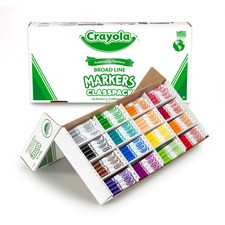 Crayola Broadline Classpack Markers - Broad Marker Point - Conical Marker Point Style - Assorted Water Based Ink - 256 / Box