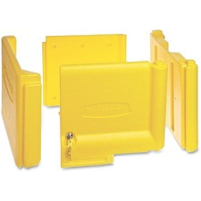 Rubbermaid Commercial Locking Janitor Cart Cabinet - 20" x 16" x 11.2" - Yellow - Polyethylene