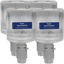 Pacific Blue Ultra Hand Sanitizer Foam Refill - 33.8 fl oz (1000 mL) - Squeeze Bottle Dispenser - Kill Germs - Hand, Skin - Clear - Dye-free, Fragrance-free, Food-safe - 4 / Carton