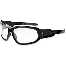 Ergodyne Skullerz Loki Clear Lens Safety Glasses - Durable, Flexible, Scratch Resistant, Anti-fog, Non-slip, Perspiration Resistant, Convertible, Comfortable, Elastic Strap - Ultraviolet Protection - 1 Each