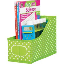 Teacher Created Resources Lime Polka Dots Book Bin - 8" Height x 5" Width x 11" Depth - Lime - 1 Each