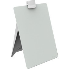 Quartet Glass Dry-Erase Desktop Easel - 9" (0.8 ft) Width x 11" (0.9 ft) Height - White Glass Surface - Rectangle - Horizontal/Vertical - 1 Each