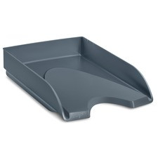 CEP Gloss Letter Tray - 2.6" Height x 10.1" Width x 13.7" Depth - Desktop - Stackable, Shock Resistant - Gray - Polystyrene - 1 Each