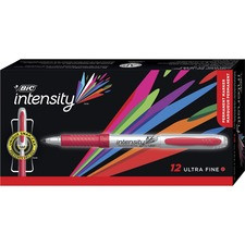 BIC Mark-it Ultra Fine Point Permanent Marker - Ultra Fine Marker Point - Red - 1 / Dozen