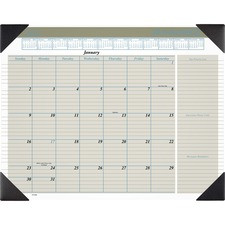 AT-A-GLANCE Executive Desk Pad 2023 - Julian Dates - Monthly - 1 Year - January 2023 till December 2023 - 1 Month Single Page Layout - 22" x 17" Sheet Size - 2.31" x 2.56" Block - Desk Pad - Tan - Poly - Phone Directory - 1 Each