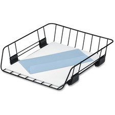 Fellowes Wire Stacking Letter Tray - Compartment Size 8.50" x 11" x 3" - 2.6" Height x 10.9" Width x 12.6" Depth - Desktop - Stackable - Black - Steel - 1 Each
