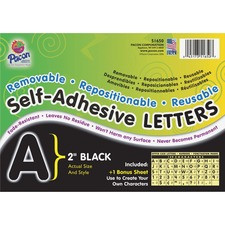 Pacon Reusable Self-Adhesive Letters - (Uppercase Letters, Number, Punctuation Marks) Shape - Self-adhesive - Acid-free, Fadeless - 2" Length - Puffy Font - Black - 159 / Pack