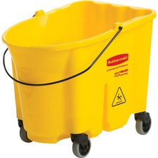 Rubbermaid Commercial WaveBrake 35 QT Mop Bucket - 35 quart - 17.4" x 16" - Tubular Steel, Plastic - Yellow - 1 Each