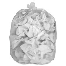 Genuine Joe High-density Can Liners - Extra Large Size - 56 gal - 43" Width x 48" Length x 0.63 mil (16 Micron) Thickness - High Density - Clear - Resin - 200/Carton - 20 Per Roll - Office Waste, Industrial Trash