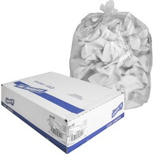 Genuine Joe High-Density Can Liners - Small Size - 16 gal - 24" Width x 32" Length x 0.31 mil (8 Micron) Thickness - High Density - Clear - Resin - 20/Carton - 50 Per Roll - Office Waste, Industrial Trash