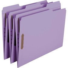 Smead 1/3 Tab Cut Letter Recycled Fastener Folder - 8 1/2" x 11" - 3/4" Expansion - 2 x 2K Fastener(s) - 2" Fastener Capacity - Top Tab Location - Assorted Position Tab Position - Lavender - 10% Recycled - 50 / Box
