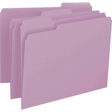 Smead Colored 1/3 Tab Cut Letter Recycled Top Tab File Folder - 8 1/2" x 11" - 3/4" Expansion - Top Tab Location - Assorted Position Tab Position - Lavender - 10% Recycled - 100 / Box