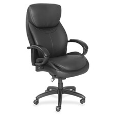 La-Z-Boy Chair - Memory Foam Seat - High Back - Black - Faux Leather, Polyurethane - Armrest - 1 Each