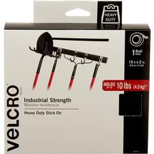 VELCRO 90197 Heavy Duty Industrial Strength - 15 ft Length x 2" Width - 1 / RollRoll - Black
