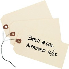 Avery Shipping Tags - #26 - 6.25" Length x 3.13" Width - Rectangular - Wire Fastener - 1000 / Box - Card Stock, Pulp - Manila
