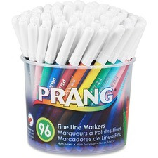 Prang Fine Line Classic Markers Set - Fine Marker Point - 2.75 mm Marker Point Size - Black, Blue, Brown, Gray, Green, Light Blue, Light Green, Orange, Pink, Purple, Red, ... - 96 / Each