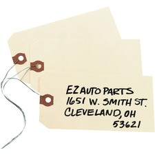 Avery Shipping Tags - #26 - 5.25" Length x 2.62" Width - Rectangular - Wire Fastener - 1000 / Box - Card Stock, Pulp - Manila