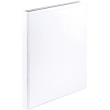Samsill Economy 1/2" View Ring Binder - 1/2" Binder Capacity - Round Ring Fastener(s) - Polypropylene, Chipboard - White - Recycled - Durable, Clear Overlay - 12 / Carton