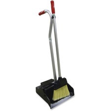 Unger Ergo Dustpan/Broom Combo - Aluminum Handle - Black, Silver, Red Handle - 1 Each
