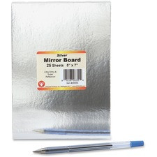 Hygloss Mirror Board - Cardmaking, Scrapbooking, Decoration, Project, Sign, Display - 1"Height x 5"Width x 7"Length - 25 / Pack - Silver