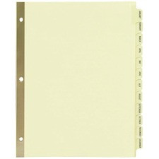 Avery Laminated Dividers - Gold Reinforced - 12 x Divider(s) - Printed Tab(s) - Month - January-December - 12 Tab(s)/Set - 8.5" Divider Width x 11" Divider Length - Letter - 3 Hole Punched - Buff Paper Divider - 12 / Set