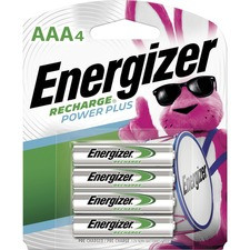 Energizer Recharge Power Plus Rechargeable AAA Batteries, 4 Pack - For Multipurpose - Battery Rechargeable - AAA - 1.2 V DC - Nickel Metal Hydride (NiMH) - 4 / Pack