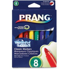 Prang Bullet Tip Washable Master Pack Art Markers - Broad Marker Point - Bullet Marker Point Style - Assorted - White Barrel - 8 / Set