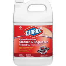 Clorox Commercial Solutions Professional Floor Cleaner & Degreaser Concentrate Refill - Concentrate - 128 fl oz (4 quart) - 4 / Carton - Clear
