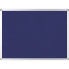 Bi-silque Ayda Fabric 36"W Bulletin Board - Blue Fabric Surface - Robust, Tackable, Sleek Style - 1 Each - 0.5" x 36"
