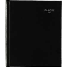 At-A-Glance DayMinder Hardcover Monthly Planner - Julian Dates - Monthly - 1 Year - January 2023 till December 2023 - 1 Month Double Page Layout - 6 7/8" x 8 3/4" Sheet Size - Wire Bound - Black - Pocket, Tabbed, Non-refillable - 1 Each