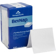 Dixie 1/4-Fold Beverage Napkin - 1 Ply - 9.50" x 9.50" - White - Soft, Absorbent - For Beverage - 500 Per Pack - 500 / Pack