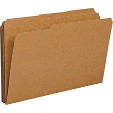 Smead 1/3 Tab Cut Legal Recycled Top Tab File Folder - 8 1/2" x 14" - 3/4" Expansion - Assorted Position Tab Position - Kraft - Kraft - 10% Recycled - 100 / Box