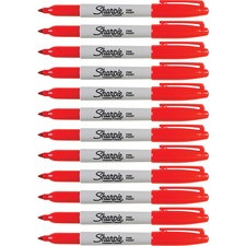 Sharpie Fine Point Permanent Marker - Fine Marker Point - Red Alcohol Based Ink - 12 / Box
