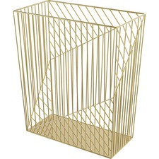U Brands Metal Wastebasket, Vena Collection, 6 Gallon Capacity, Gold (3232U02-06) - Sturdy, Lightweight - 6.1" Height x 12.2" Width - Metal - Gold