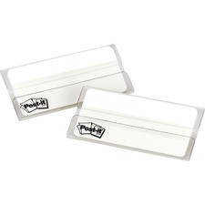 Post-it Durable Tabs - 1.50" Tab Height x 2" Tab Width - Removable - White Tab(s) - 50 / Pack