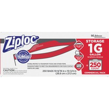Ziploc Seal Top Gallon Storage Bags - Large Size - 1 gal - 11" Width x 10.50" Length x 1.75 mil (44 Micron) Thickness - Clear - 250/Carton - 250 Per Carton - Food